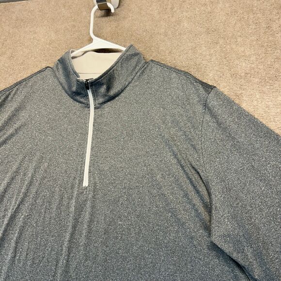 Normal Brand Performance 1/4 Zip Mens 2XL Gray Pullover Stretch Long Sleeve Mock - Picture 2 of 10